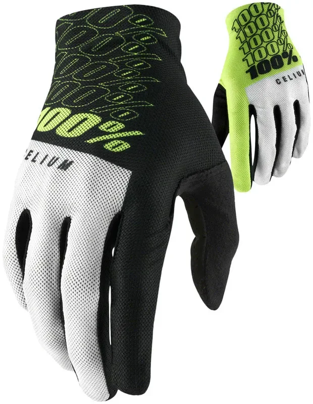 100% Celium Gloves – Yellow Full Finger Mens Small