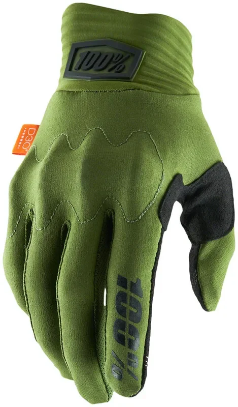 100% Cognito Gloves – Army Green/Black Full Finger Mens Small
