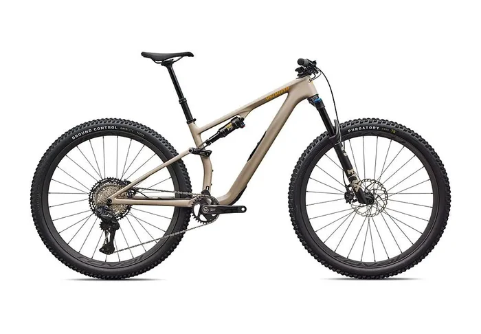 2026 Specialized Epic 8 Expert Evo Di2 Bike Satin Sandstone Metallic / California Sunshine Xl