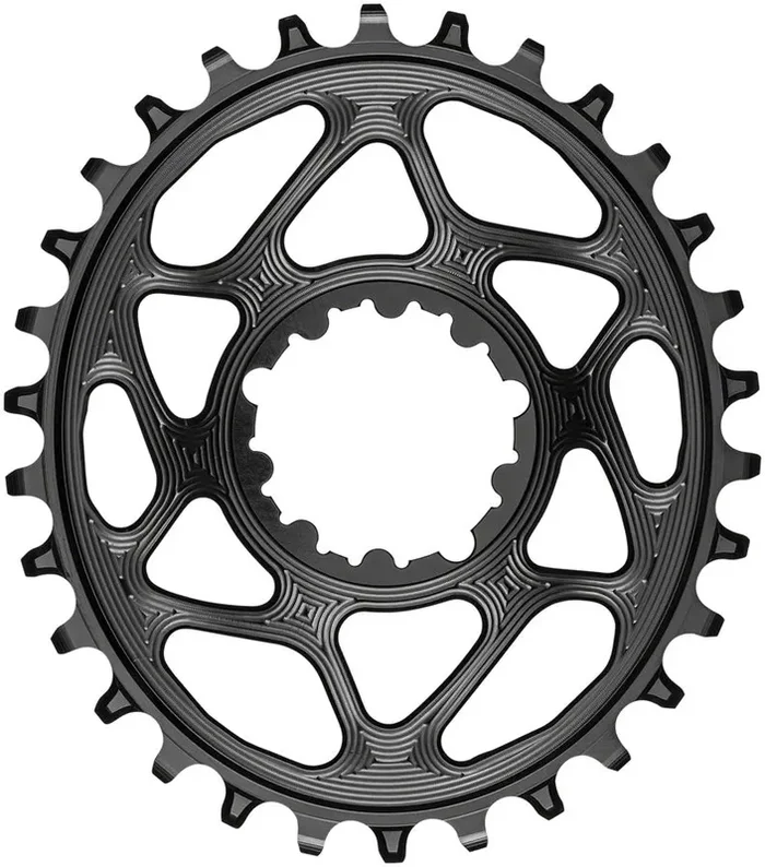 absoluteBLACK Oval Direct Mount Chainring – 30t SRAM 3-Bolt Direct Mount 3mm Offset Requires Hyperglide+ Chain BLK