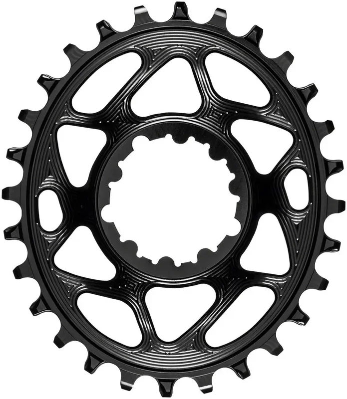 absoluteBLACK Oval Narrow-Wide Direct Mount Chainring – 28t SRAM 3-Bolt Direct Mount 6mm Offset BLK