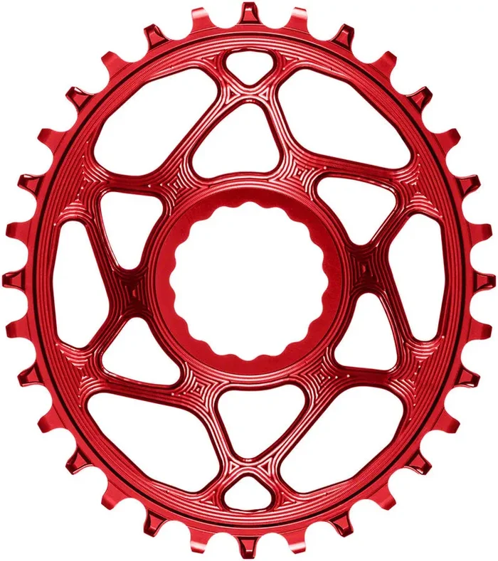 absoluteBLACK Oval Narrow-Wide Direct Mount Chainring – 32t CINCH Direct Mount 3mm Offset Red