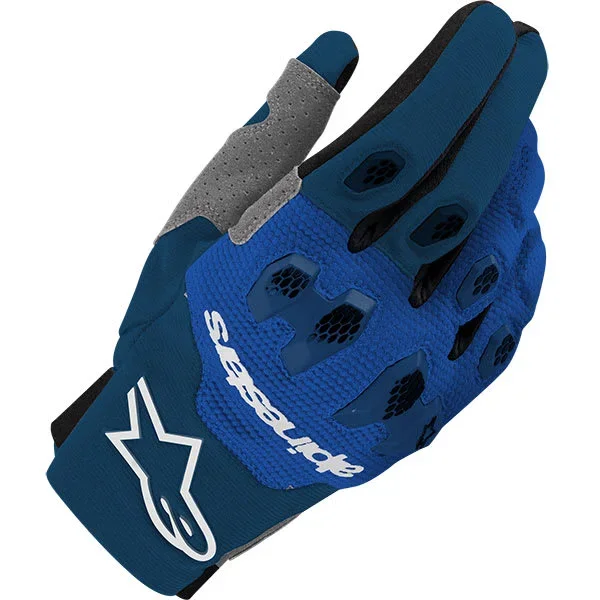 Alpinestars Pro-Dura Textile Gloves – Navy / Bright Blue / White