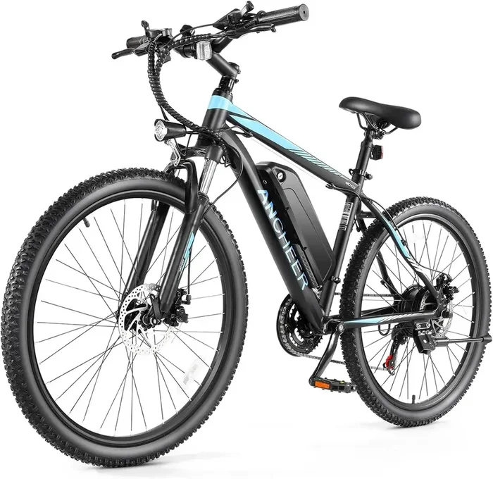 ANCHEER Sunshine Electric Bike, [Peak 750W Motor] Electric Mountain Bike, 26″ Sunshine Commuter , 55 Miles 22MPH