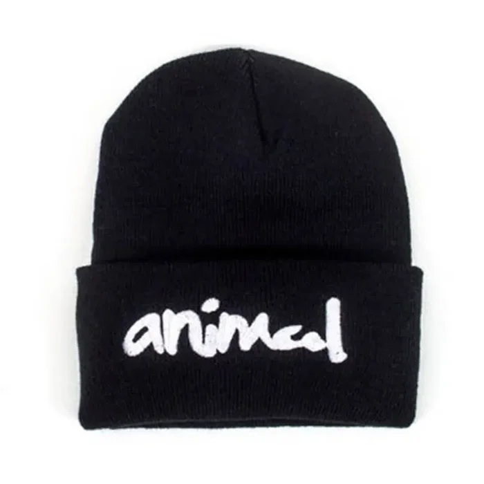 Animal Script Beanie – Black