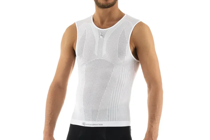 Giordana Knitted Ultra-Light Sleeveless Base Layer White