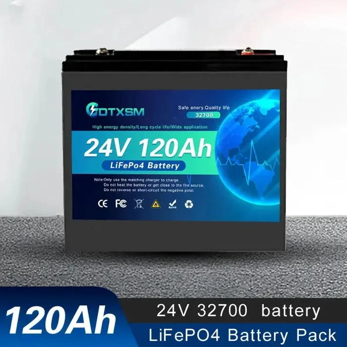 LiFePO4 32700 24V 100Ah-120Ah battery pack is a high-capacity