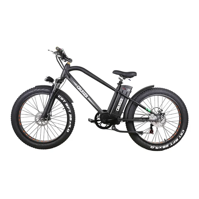 NAKTO 26″ Super Cruiser Electric Fat Tire Bike 48V, 12A, 500W Hub Motor