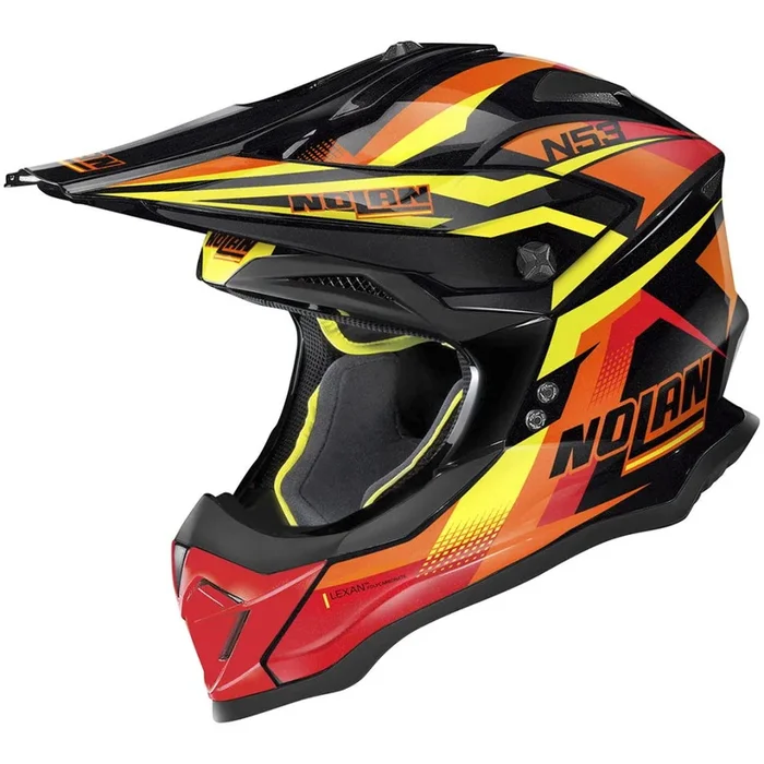 Nolan N53 Fender Off-Road Helmet – Black / Red / Orange / Yellow