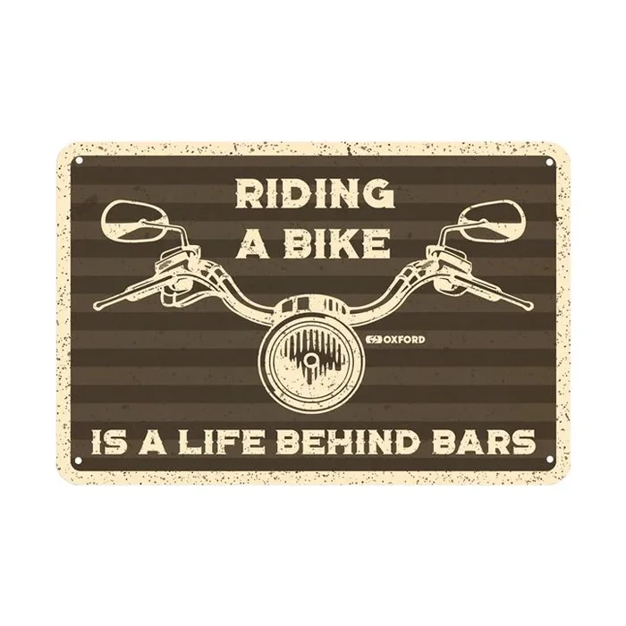 Oxford Garage Metal Sign: Riding a Bike