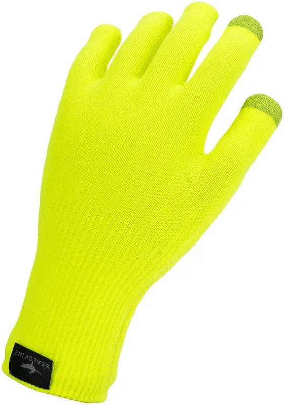 SealSkinz Waterproof All Weather Knit Glove – Neon Yellow Full Finger Small