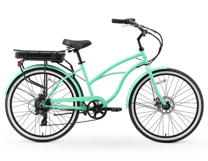 sixthreezero Around the Block 250W – Women’s 26″ Seven Speed Beach Cruiser Electric Bicycle