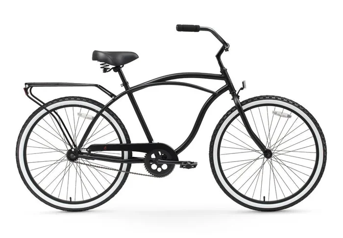sixthreezero Around the Block Men’s 24″ Single Speed Beach Cruiser Bicycle with Rear Rack