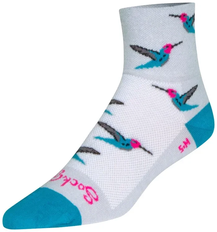 SockGuy Classic Humming Socks – 3″ White Small/Medium