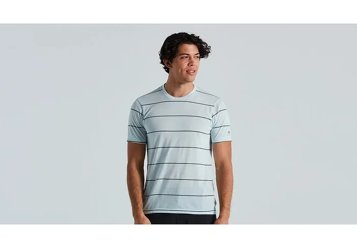 Specialized trail stripe tech tee ss men ice blue xl
