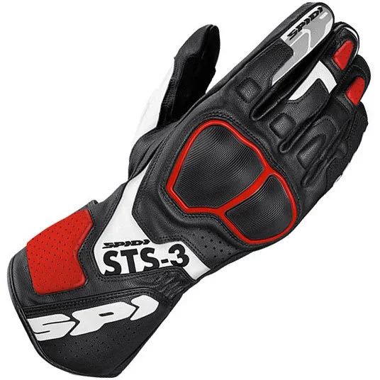 Spidi STS-R3 Leather Gloves – Black / White / Red