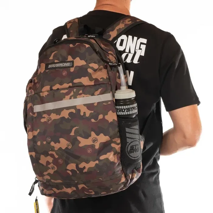Stay Strong V2 Word Backpack – Green Camo