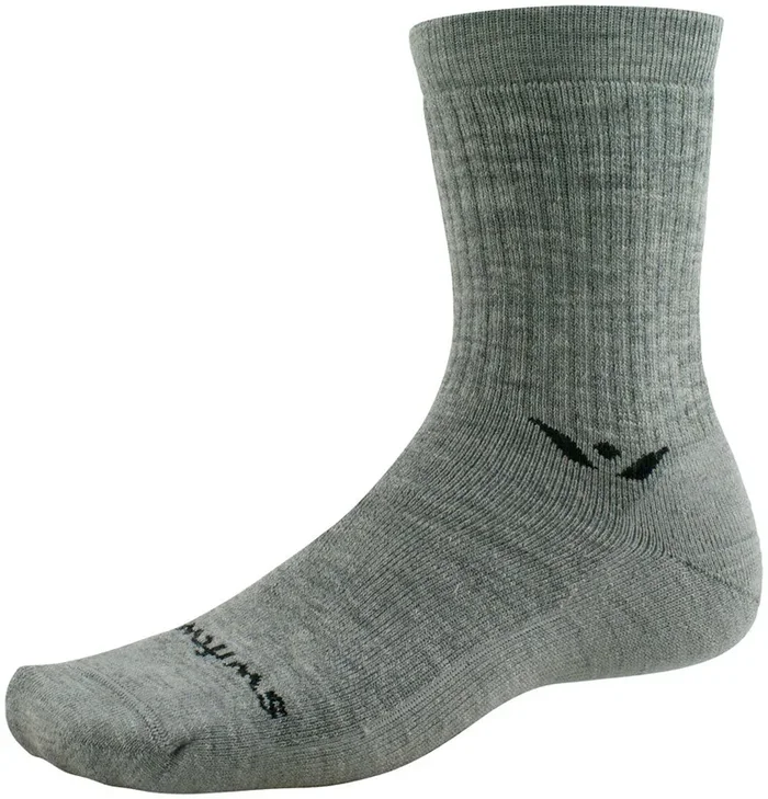 Swiftwick Pursuit Hike Light Cushion Wool Socks – 6″ Light Weight Heather XL