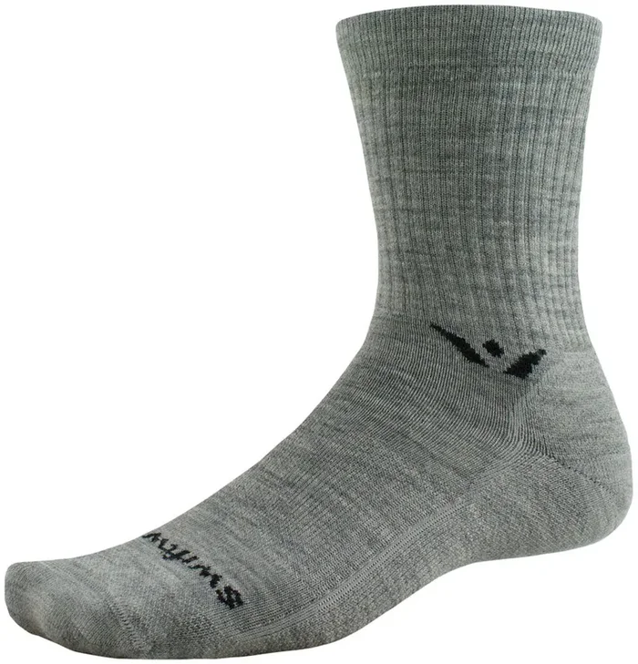 Swiftwick Pursuit Hike Medium Cushion Wool Socks – 6″ Medium Weight Heather Small