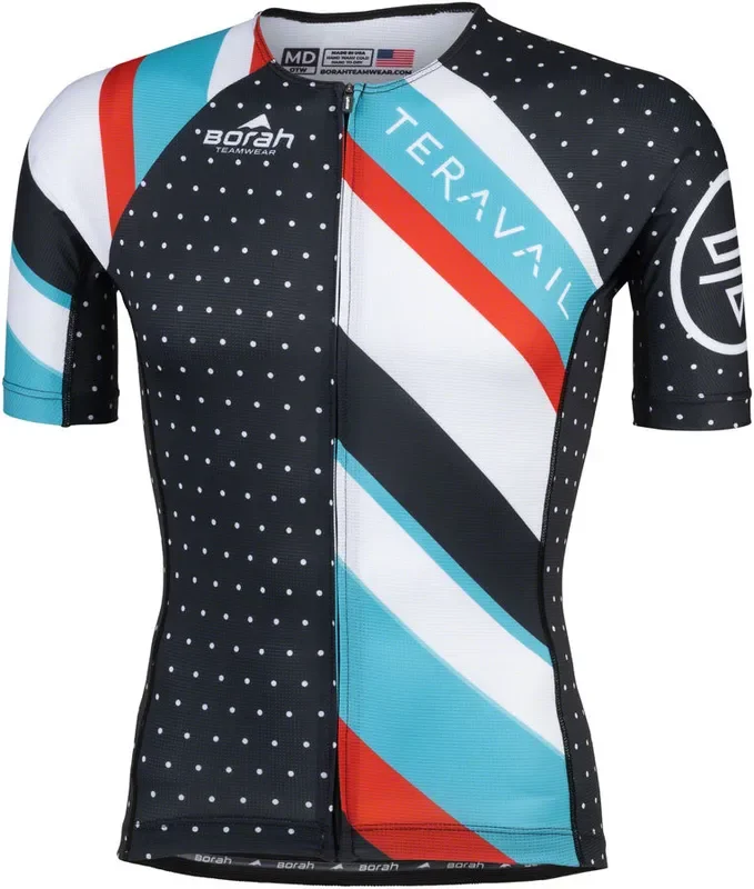 Teravail Waypoint Mens Jersey – Black White Blue Red X-Large