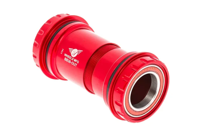 Wheels Manufacturing BB30 Outboard Bottom Bracket Angular Contact Bearings for 24mm Cranks (Shimano) Red